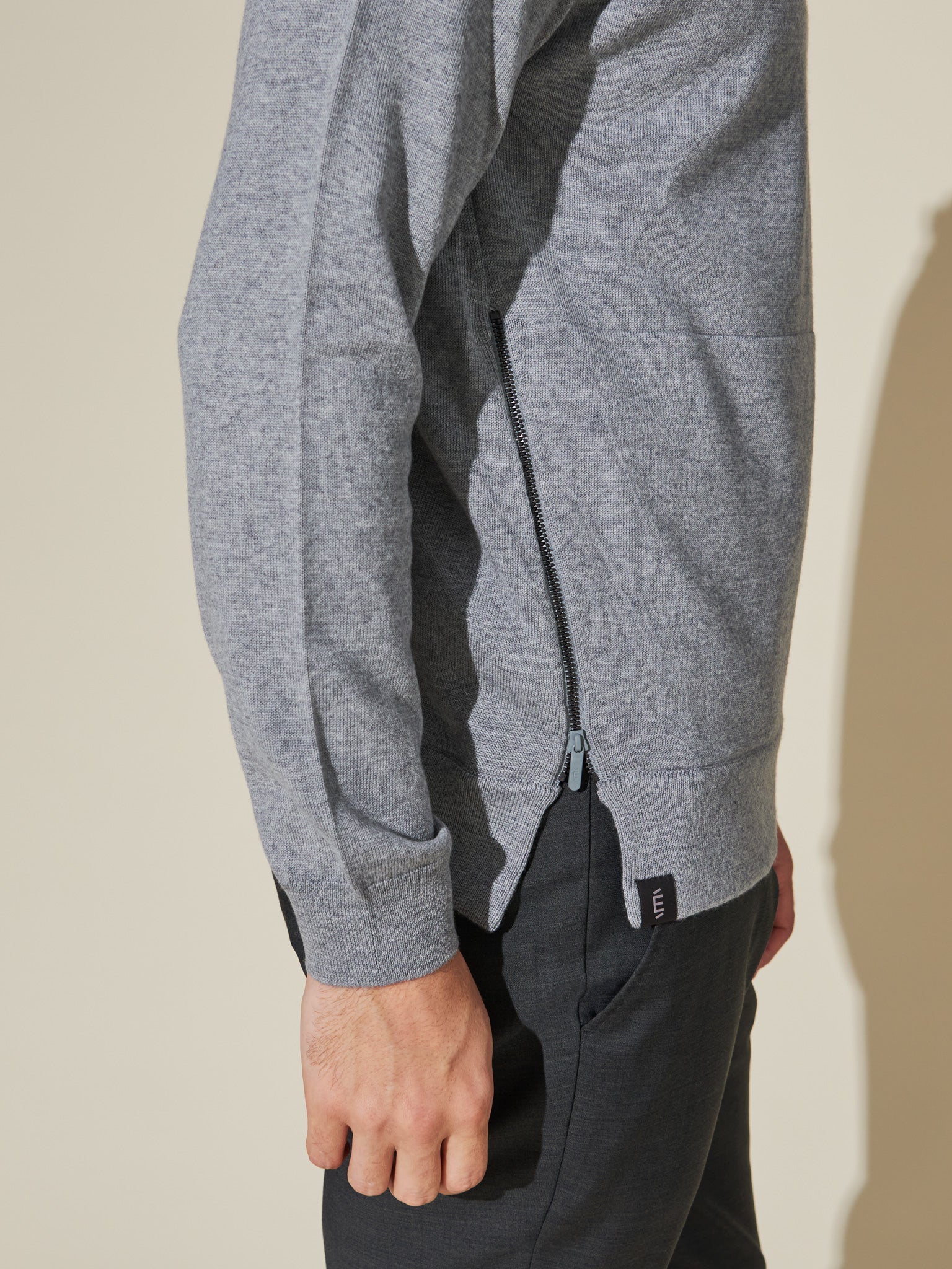 Merino wool jumper in Driftwood Heather