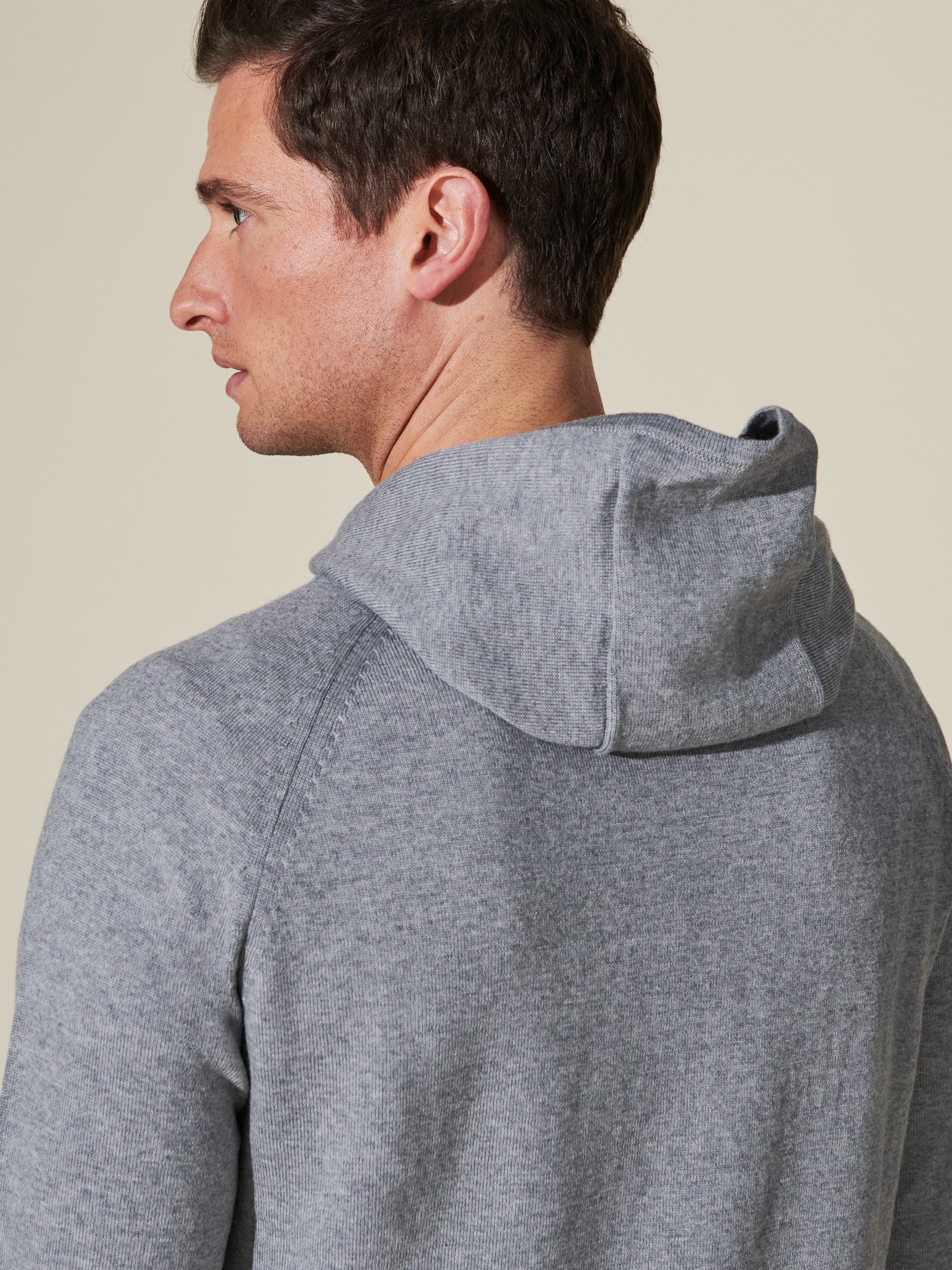 Driftwood Heather merino wool hoodie