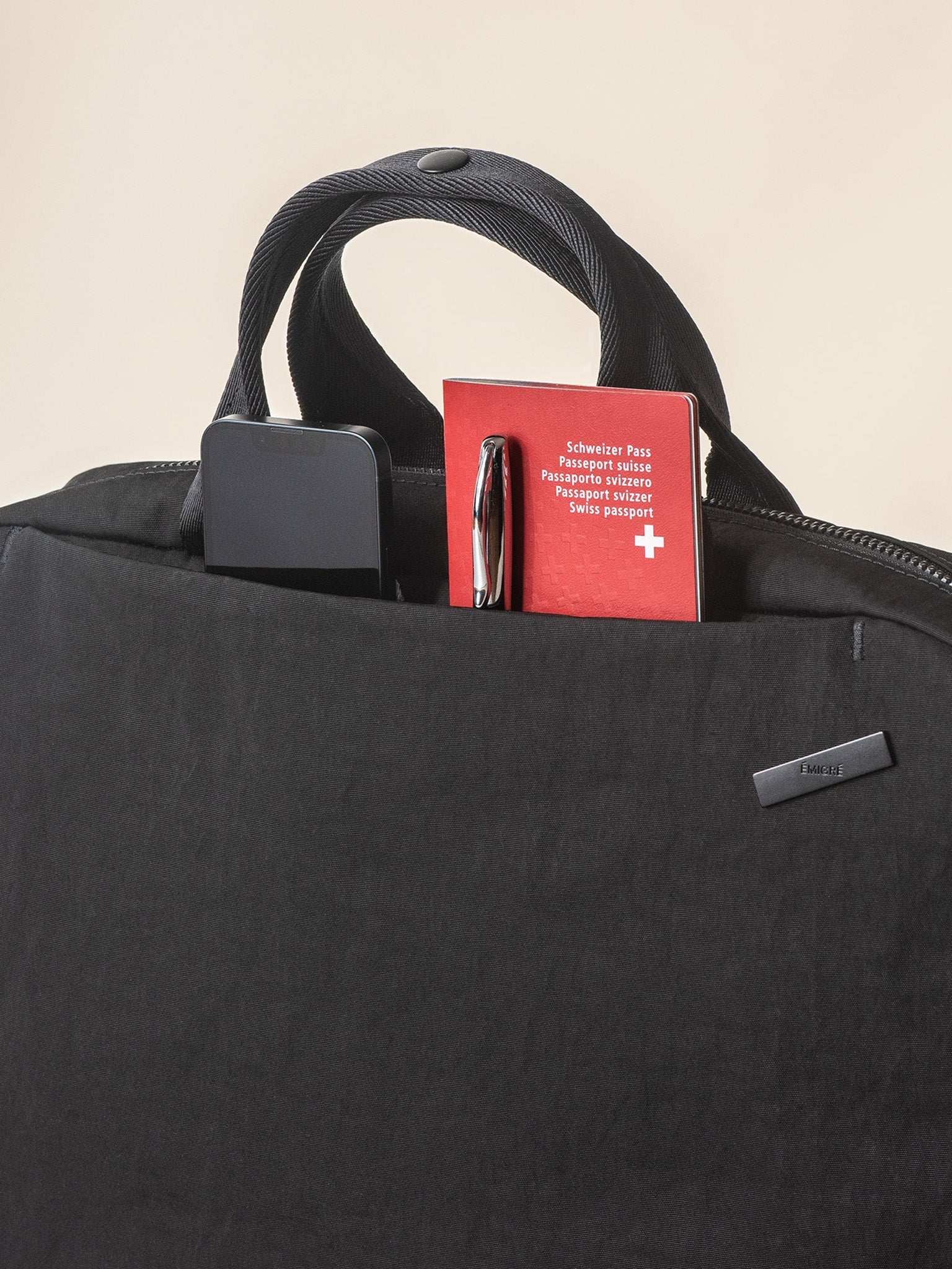 Black briefcase for men with multiple compartments for organizing documents and other essentials