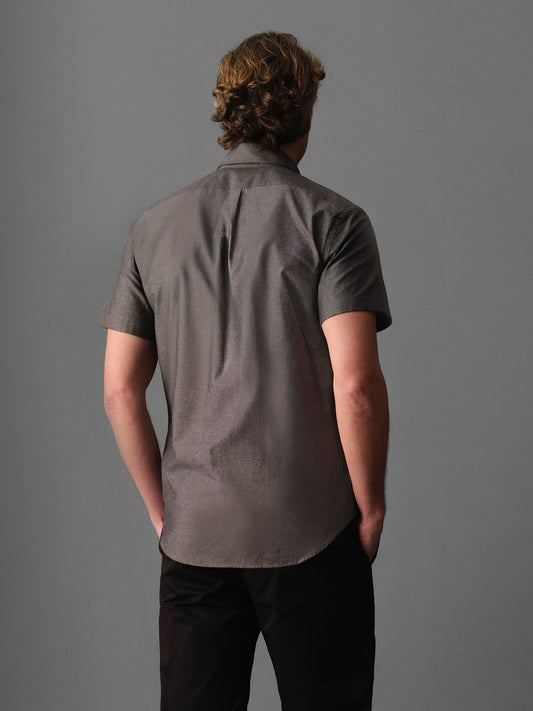 The Short Sleeve Studio Oxford Shirt - Downtown Grey