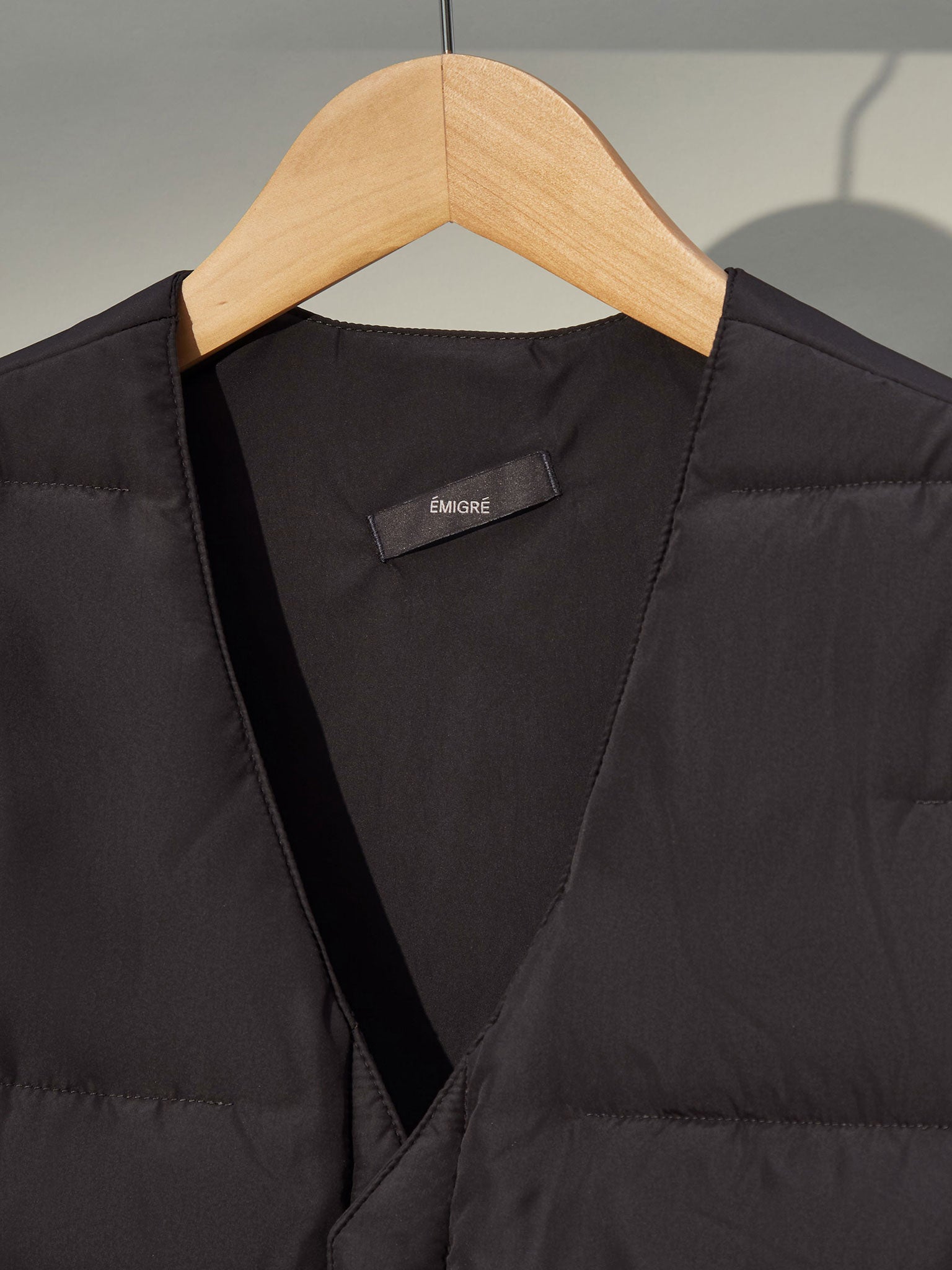 A men's grey gilet with a quilted design and a soft and comfortable feel.