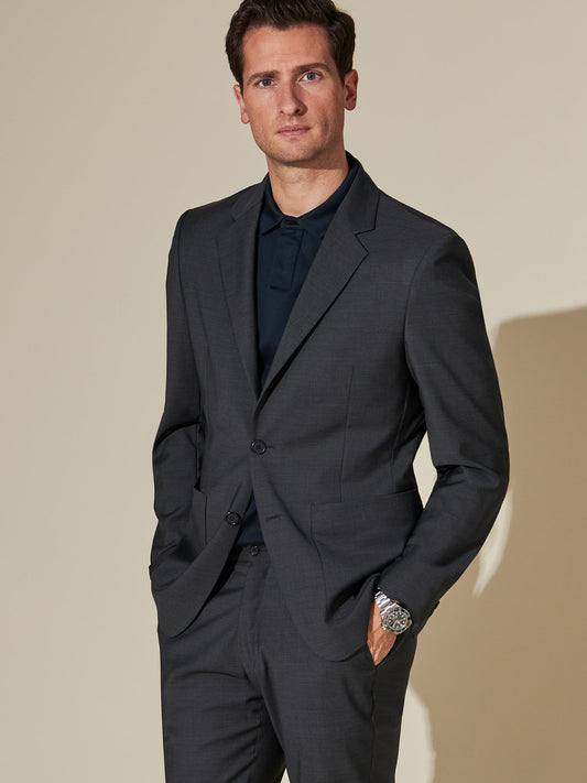 Four Season Wool Travel Blazer - Downtown Grey