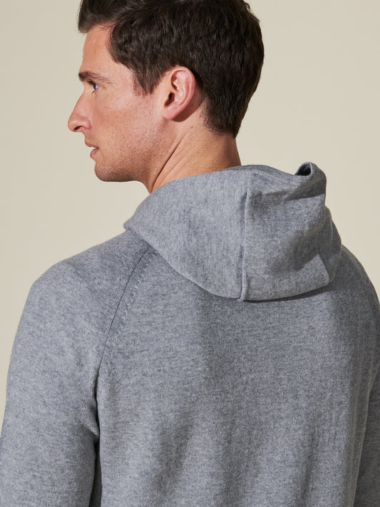 Driftwood Heather merino wool hoodie