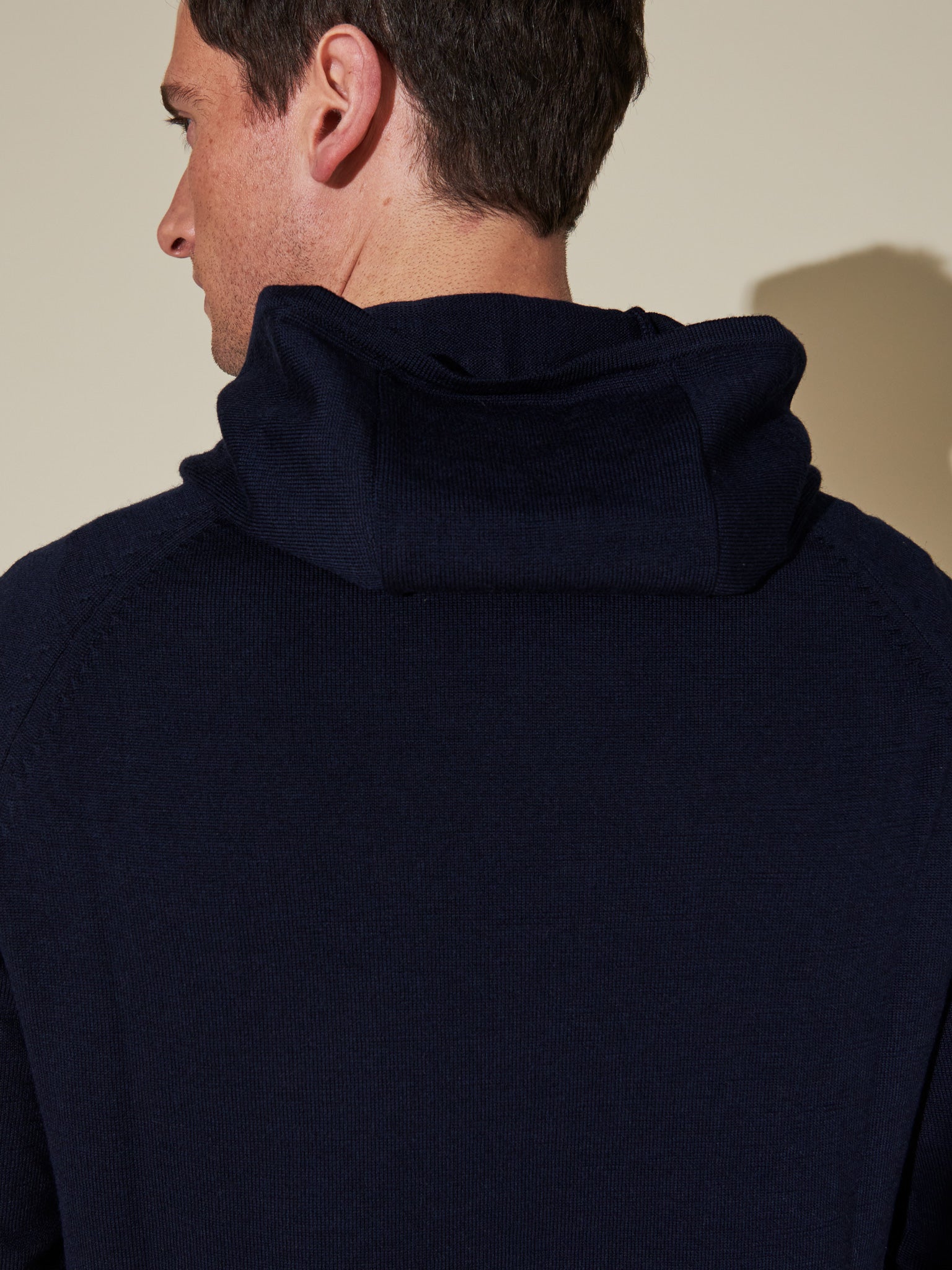 Nordic Blue merino wool hoodie