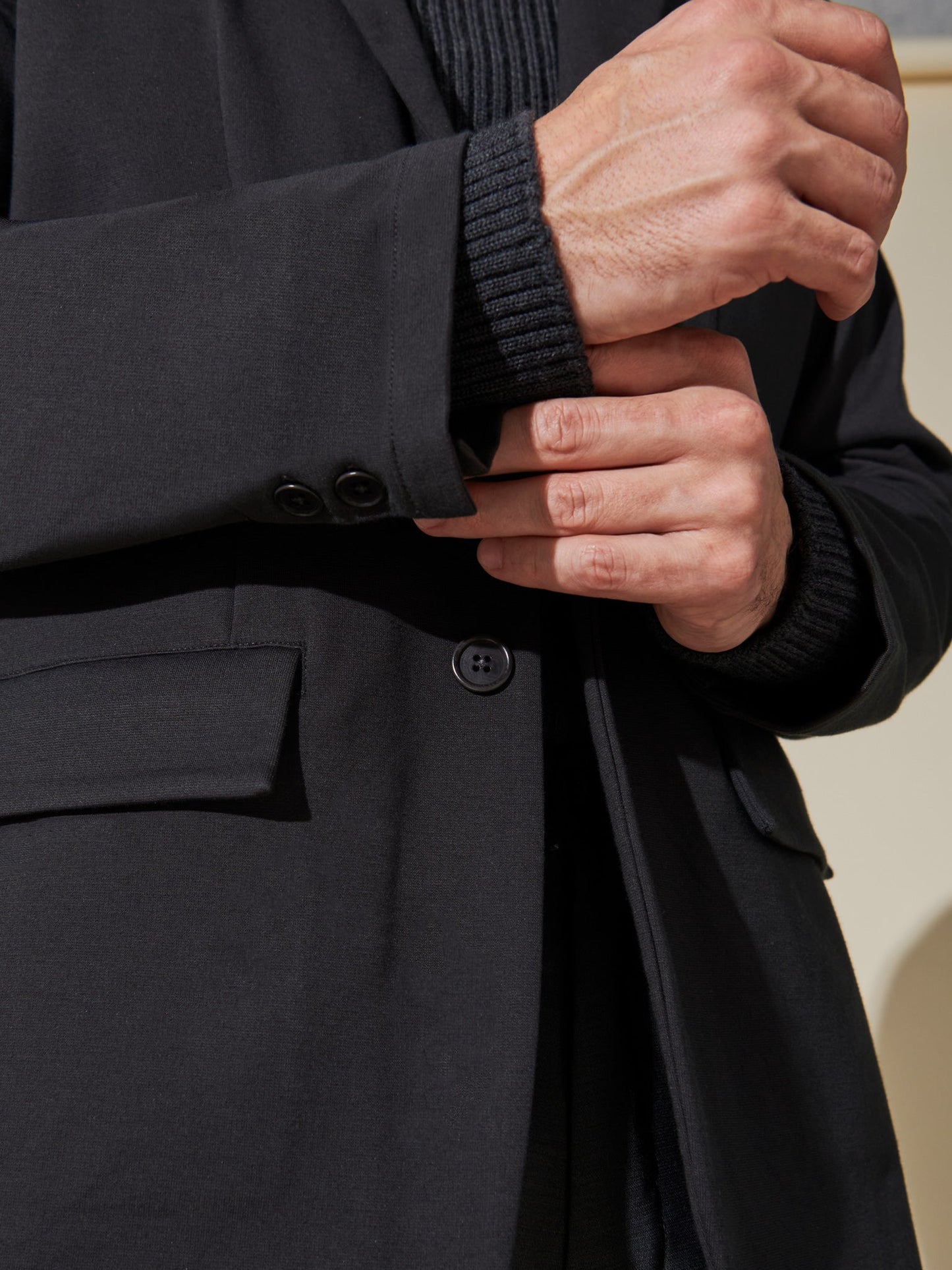 Smart casual men's blazer in Obsidian Black