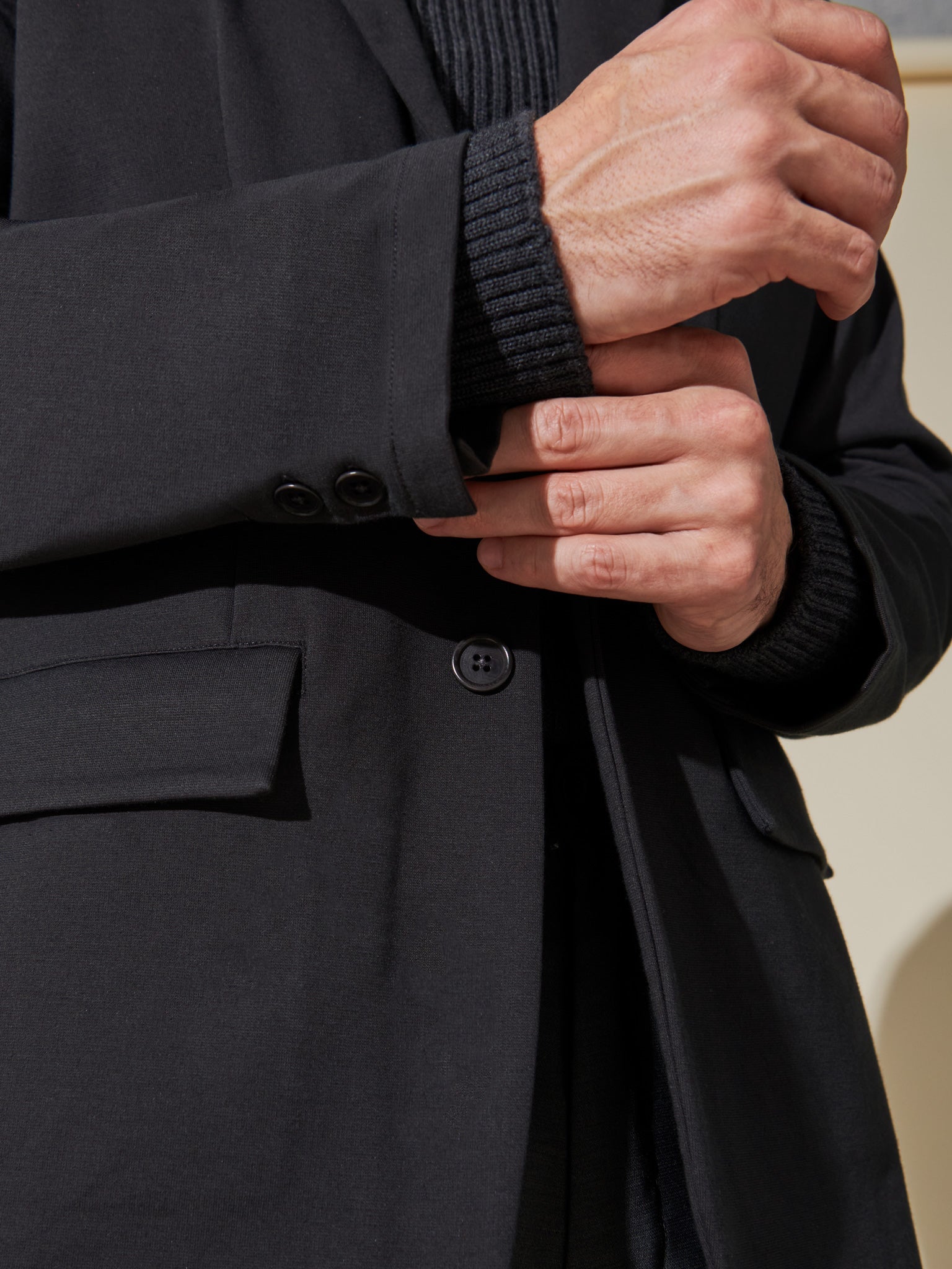 Smart casual men's blazer in Obsidian Black