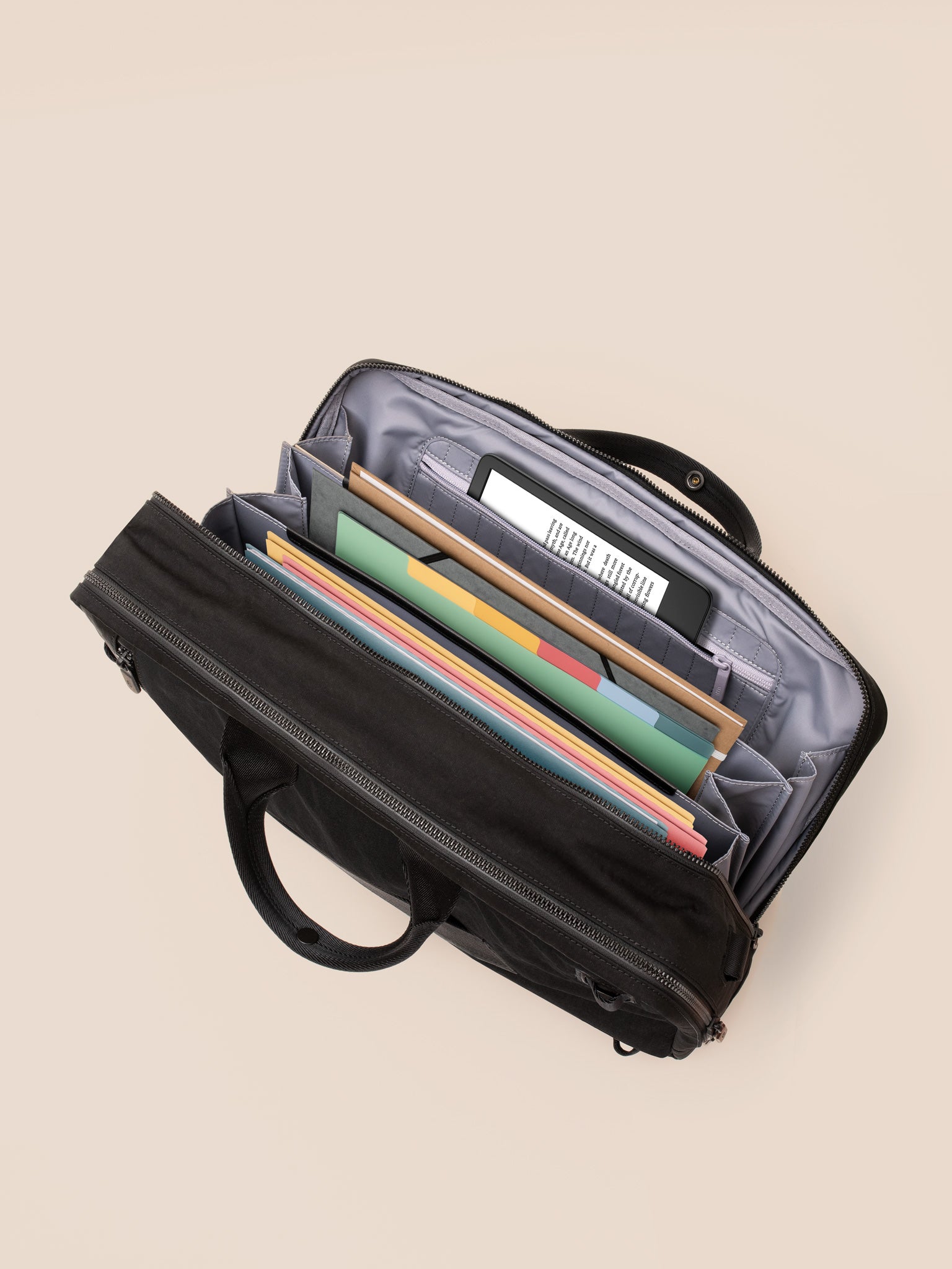 black nylon briefcase