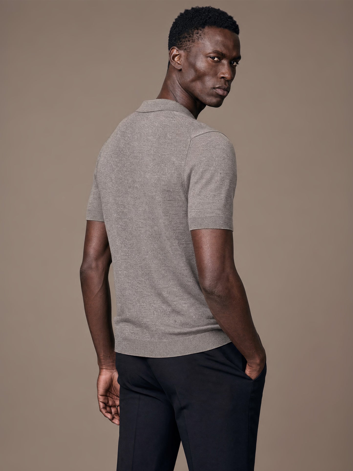 The Chair Merino short sleeve Polo Downtown Grey