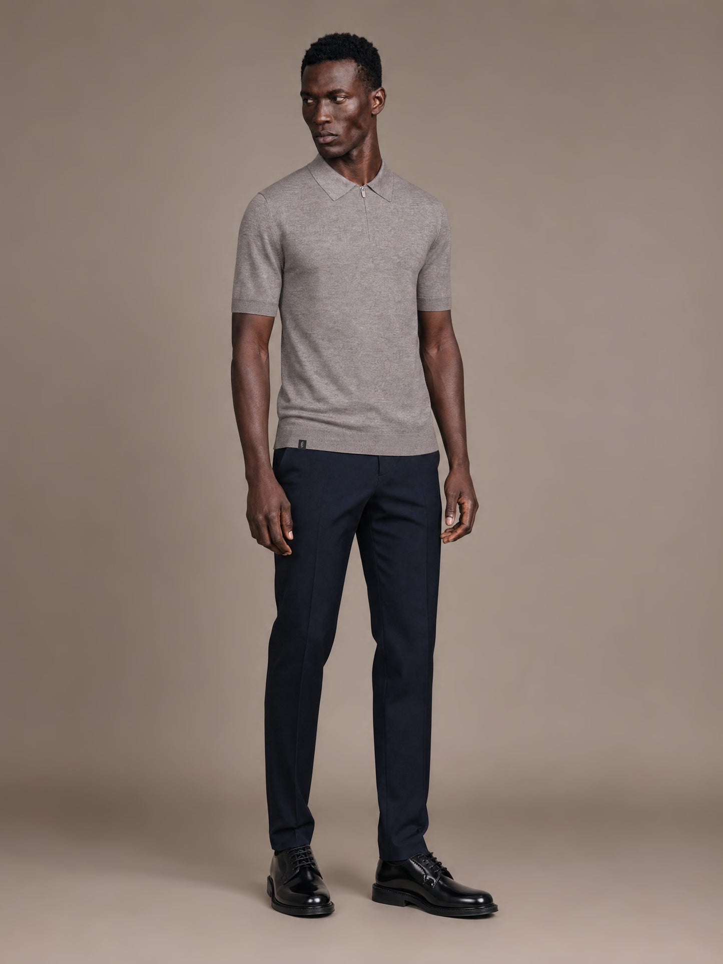 The Chair Merino short sleeve Polo Downtown Grey