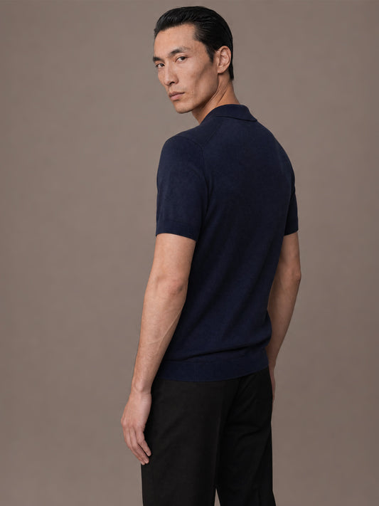The Chair Merino short sleeve Polo Dark Navy