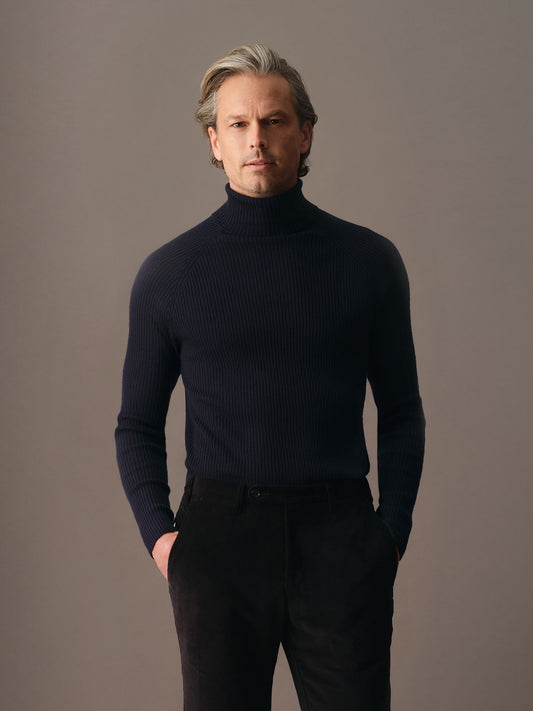 The Chair Merino Roll neck - Nordic Blue
