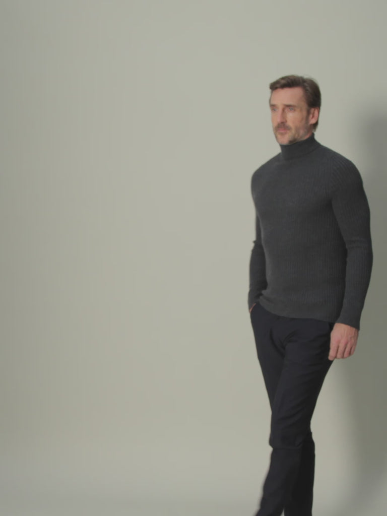 Stay cosy and stylish with our collection of grey roll neck sweaters. Emigre roll necks are an effortless alternative to the shirt and tie.