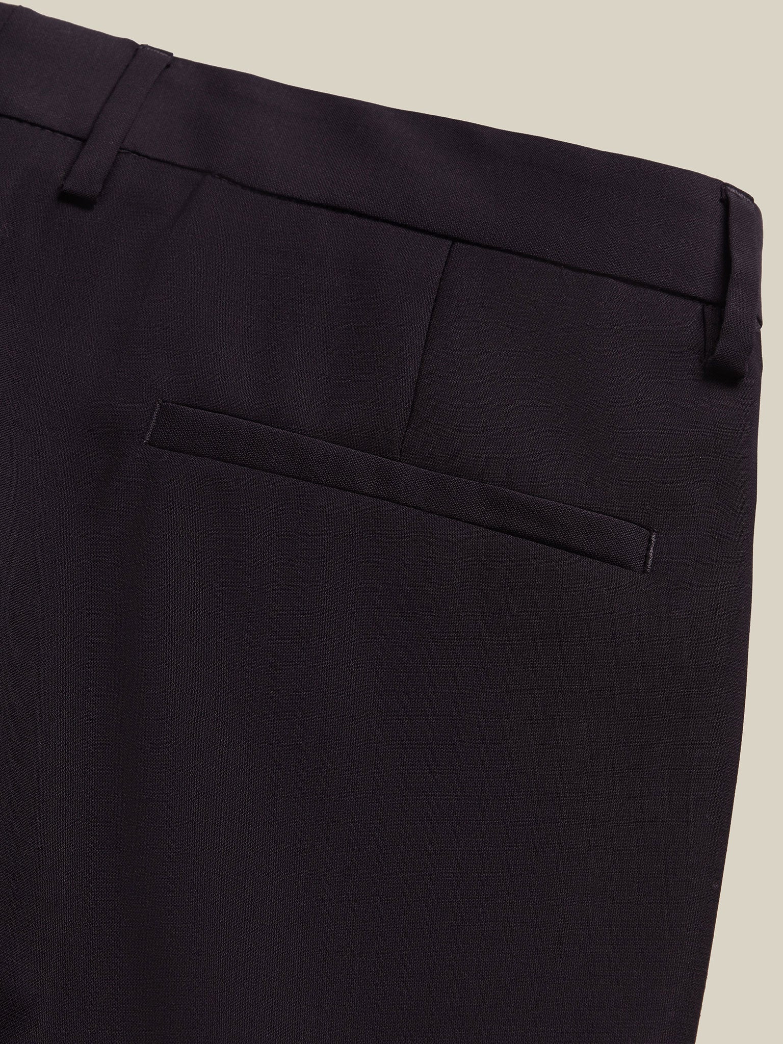 Tailored men's blue wool trousers for men with slim fit and natural texture